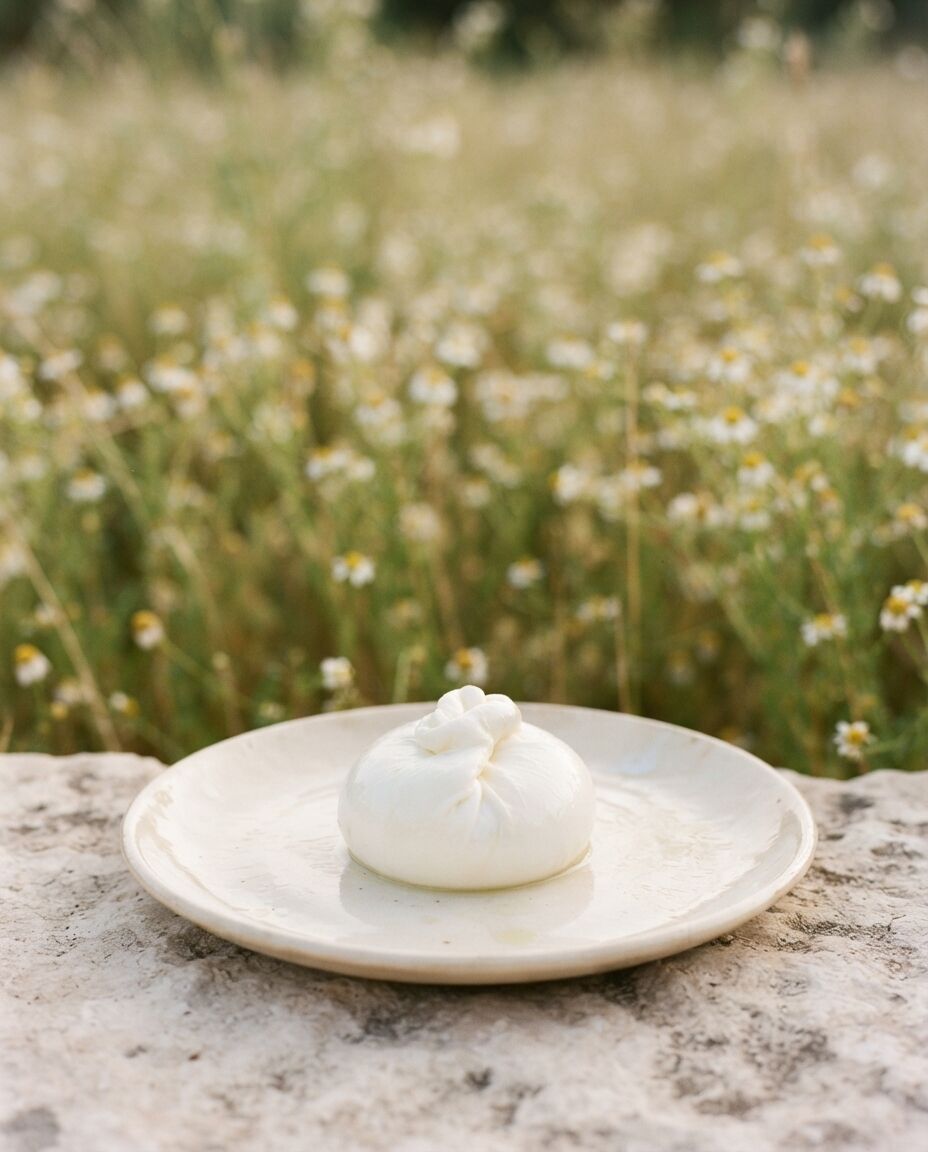 Burrata na talíři