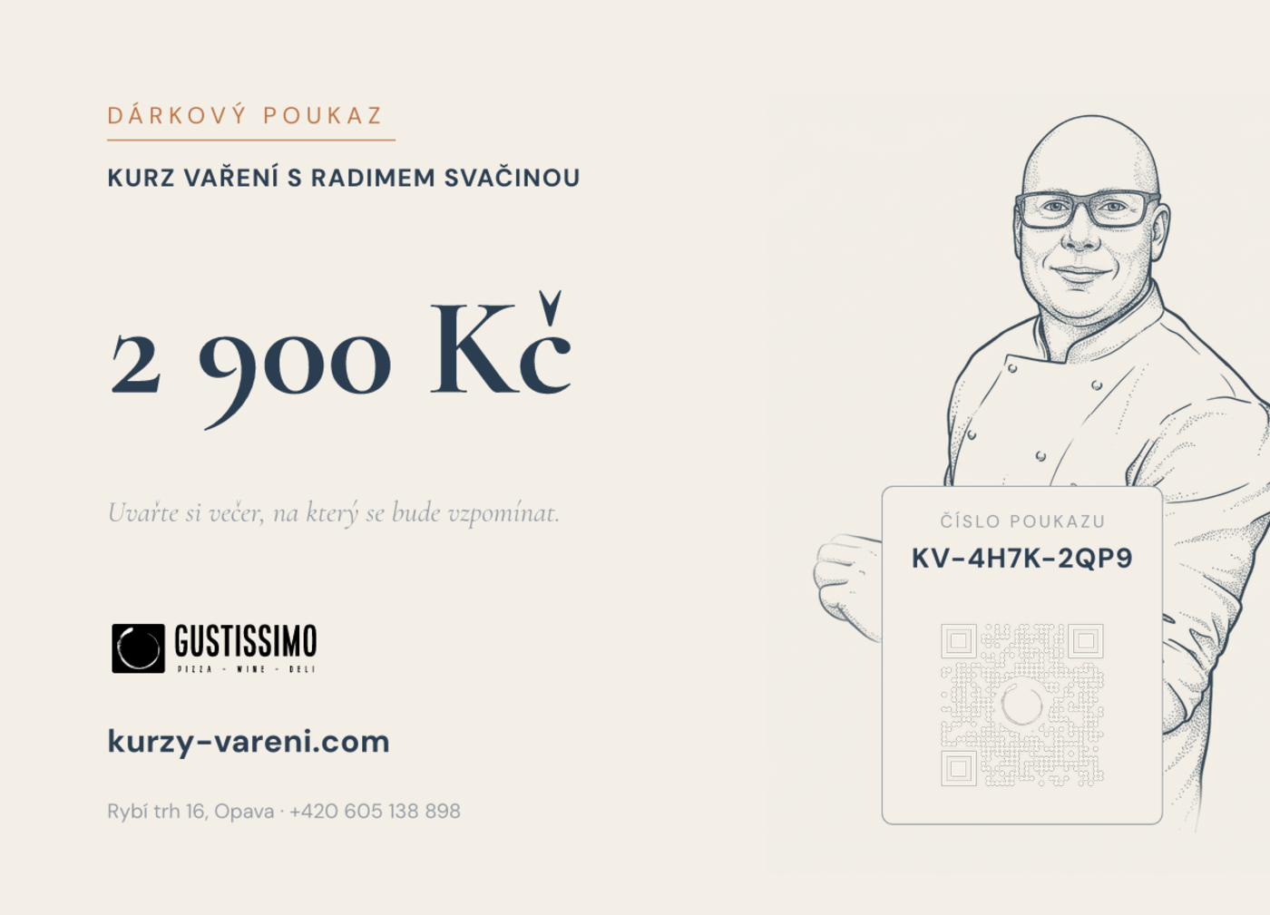 Dárkový poukaz na kurz vaření s perokresbou Radima Svačiny